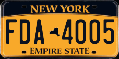 NY license plate FDA4005