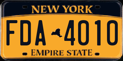 NY license plate FDA4010