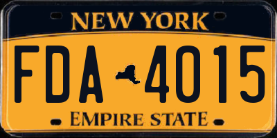 NY license plate FDA4015