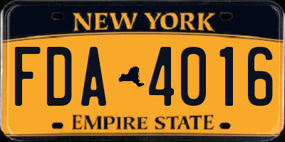 NY license plate FDA4016