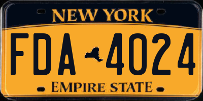 NY license plate FDA4024