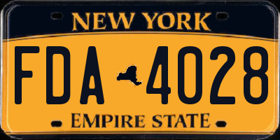 NY license plate FDA4028