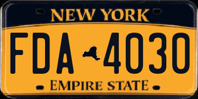 NY license plate FDA4030