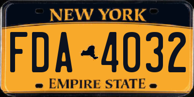 NY license plate FDA4032