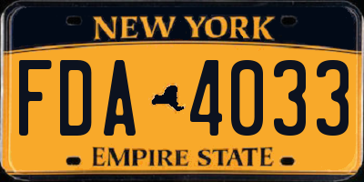 NY license plate FDA4033