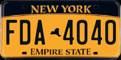 NY license plate FDA4040