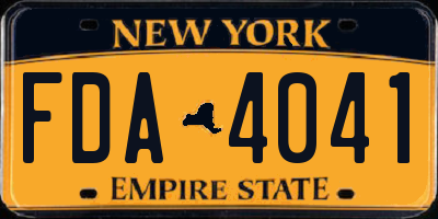 NY license plate FDA4041