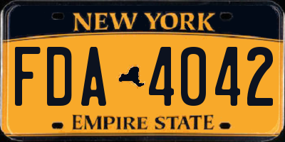 NY license plate FDA4042