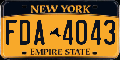 NY license plate FDA4043