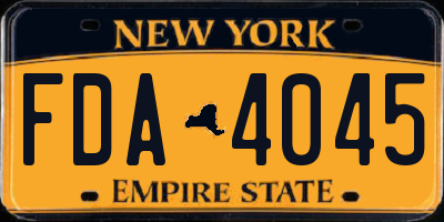 NY license plate FDA4045