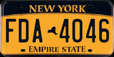 NY license plate FDA4046