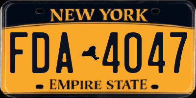 NY license plate FDA4047
