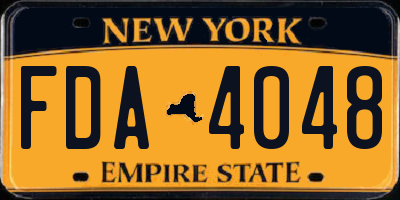 NY license plate FDA4048