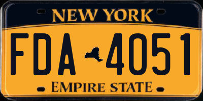 NY license plate FDA4051