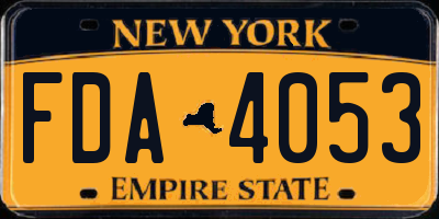 NY license plate FDA4053