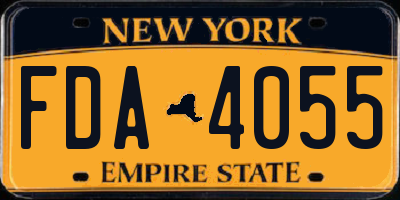 NY license plate FDA4055