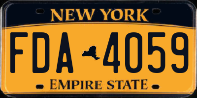 NY license plate FDA4059