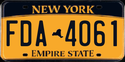 NY license plate FDA4061