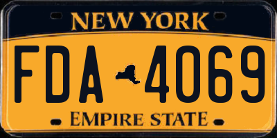 NY license plate FDA4069