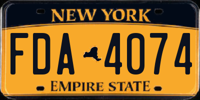 NY license plate FDA4074