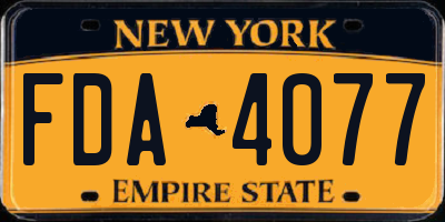 NY license plate FDA4077