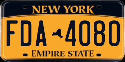 NY license plate FDA4080