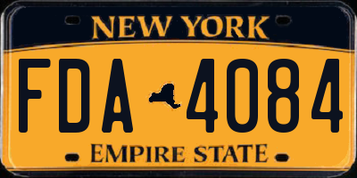 NY license plate FDA4084