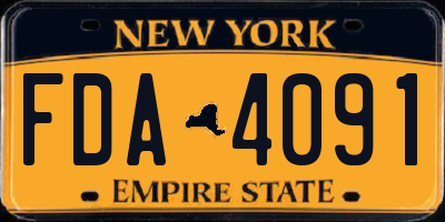 NY license plate FDA4091