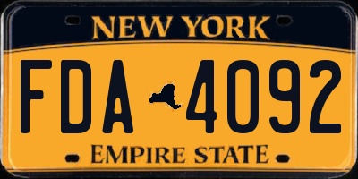 NY license plate FDA4092