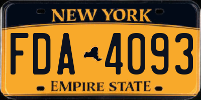 NY license plate FDA4093