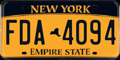 NY license plate FDA4094