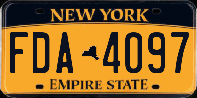 NY license plate FDA4097