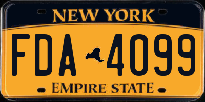 NY license plate FDA4099