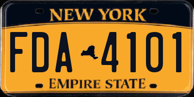 NY license plate FDA4101
