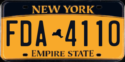 NY license plate FDA4110