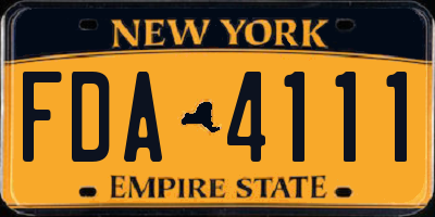NY license plate FDA4111