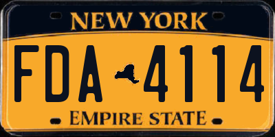 NY license plate FDA4114