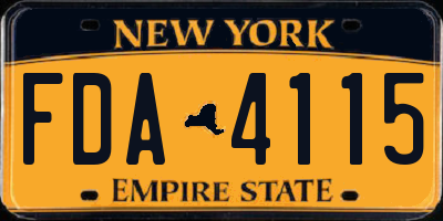 NY license plate FDA4115