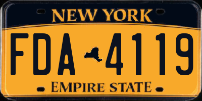 NY license plate FDA4119