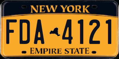 NY license plate FDA4121