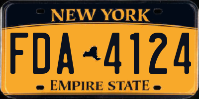 NY license plate FDA4124