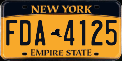NY license plate FDA4125