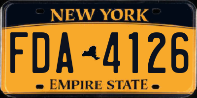 NY license plate FDA4126
