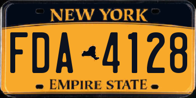 NY license plate FDA4128