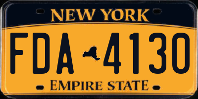 NY license plate FDA4130
