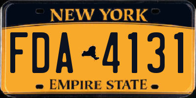 NY license plate FDA4131