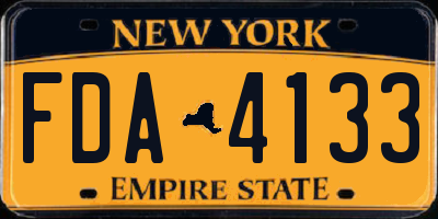 NY license plate FDA4133