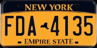 NY license plate FDA4135