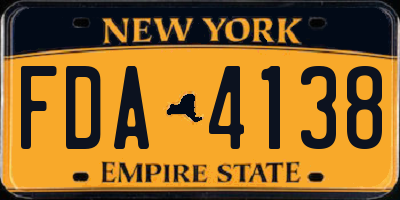 NY license plate FDA4138