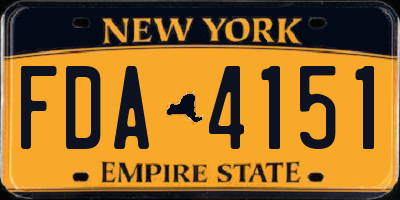 NY license plate FDA4151
